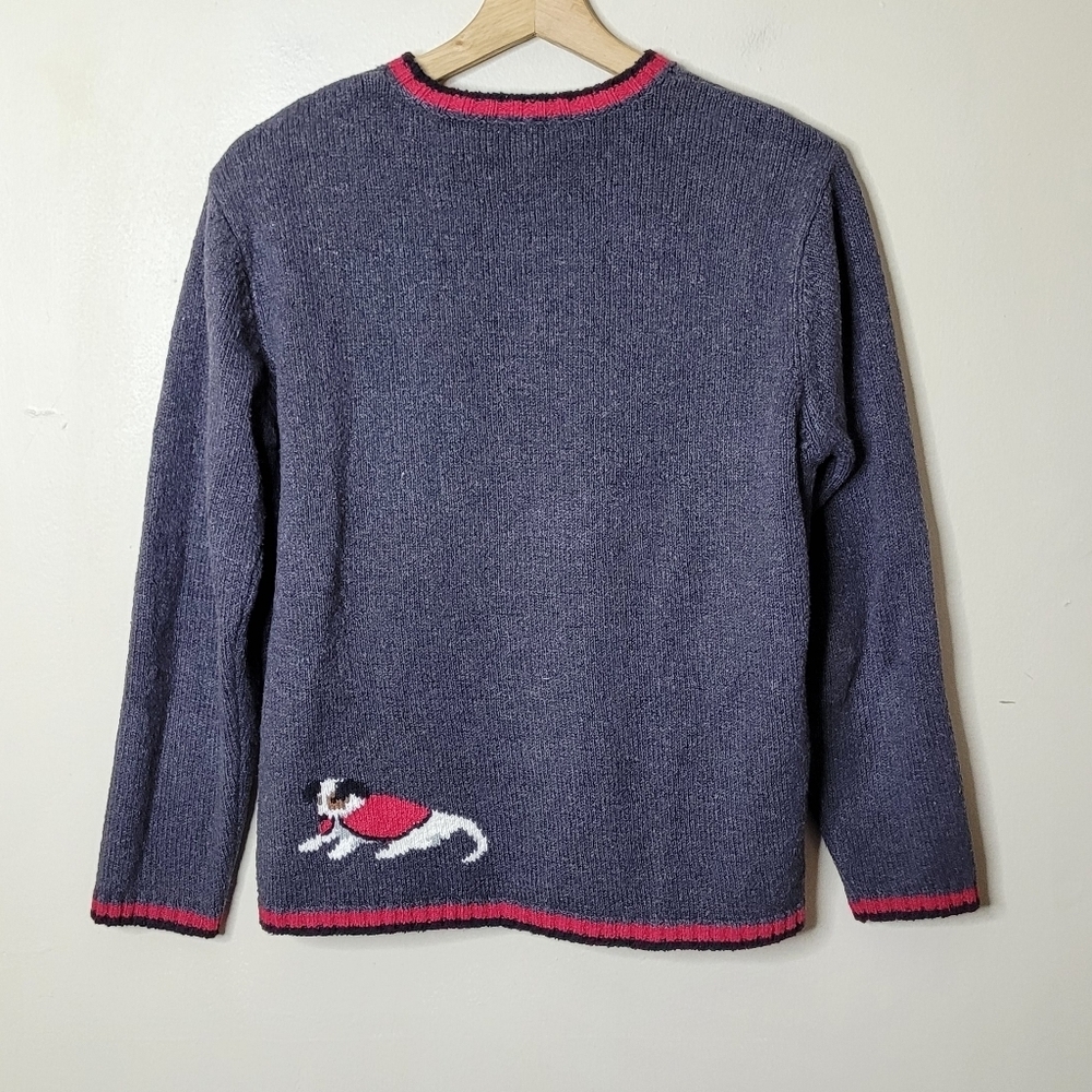 Talbots Vintage Dog Print Cardigan Sweater Size S - Picture 7 of 12